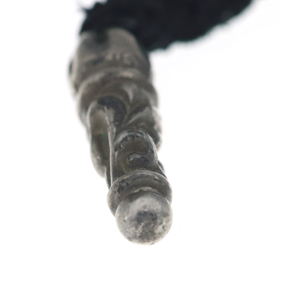 CHROME HEARTS(クロムハーツ) LEATHER BRAID SCROLL ネックレス レザーブレイドネックレス ブラック/シルバー BCA377