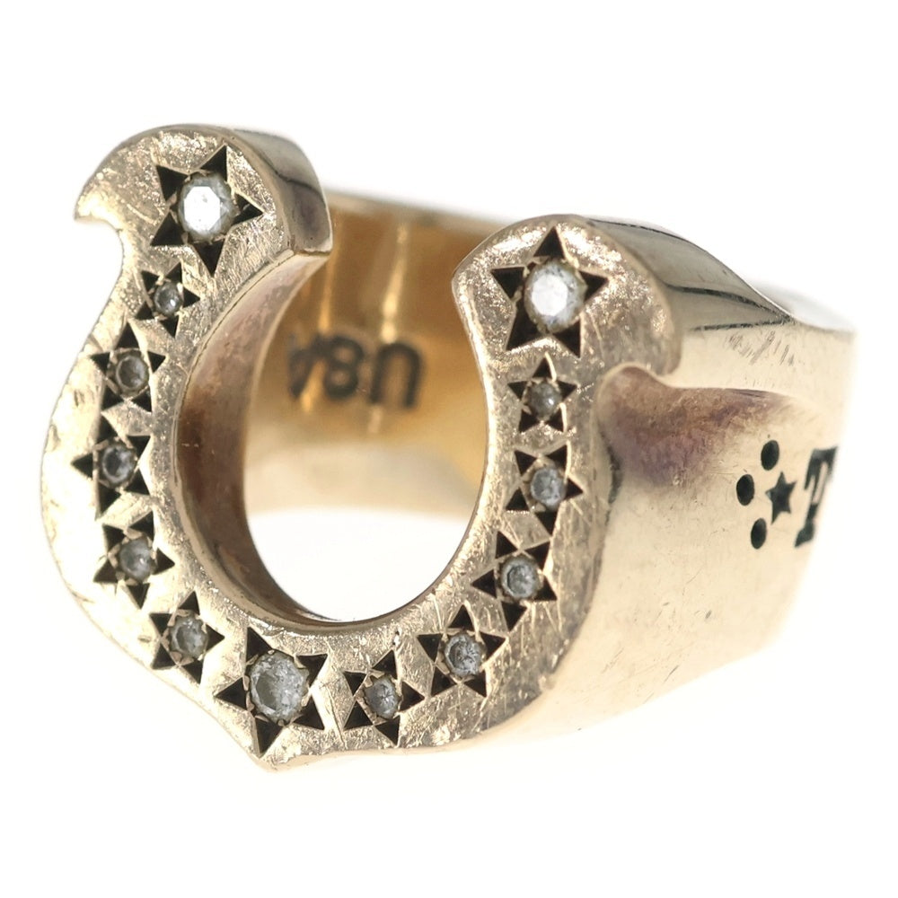 TENDERLOIN(テンダーロイン) T-H.SRING GOLD/STONE 8K ダイヤ ホースシューリング ゴールド