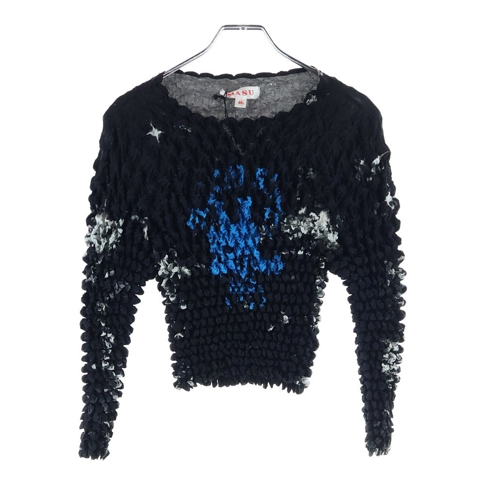 MASU(エムエーエスユー) 23SS POPCORN SWEATSHIRT MMSS-CS0123 インクジェットプリント シェルシャツ ブラック