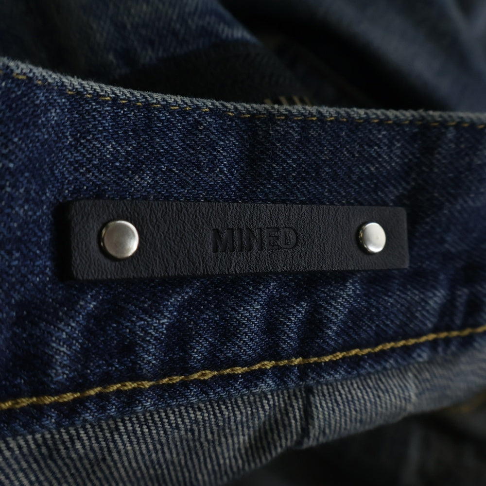KIDILL(キディル) ×MINEDENIM WIDE ZIP & STRAPS DENIM PANTS-DISTRESSED DENIM KLMD-008 ワイドジップ ストラップデニムパンツ インディゴ
