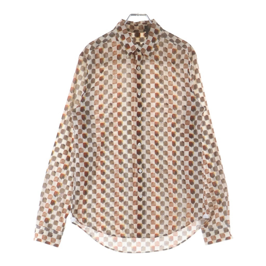 LOUIS VUITTON(ルイヴィトン) ドットコンビダミエドレスシャツ 長袖シャツ ホワイト/ブラウン