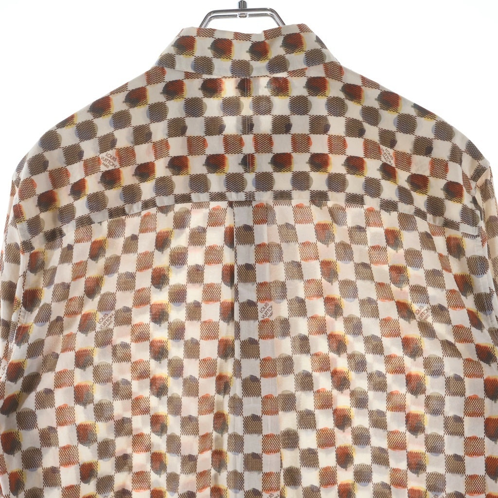 LOUIS VUITTON(ルイヴィトン) ドットコンビダミエドレスシャツ 長袖シャツ ホワイト/ブラウン