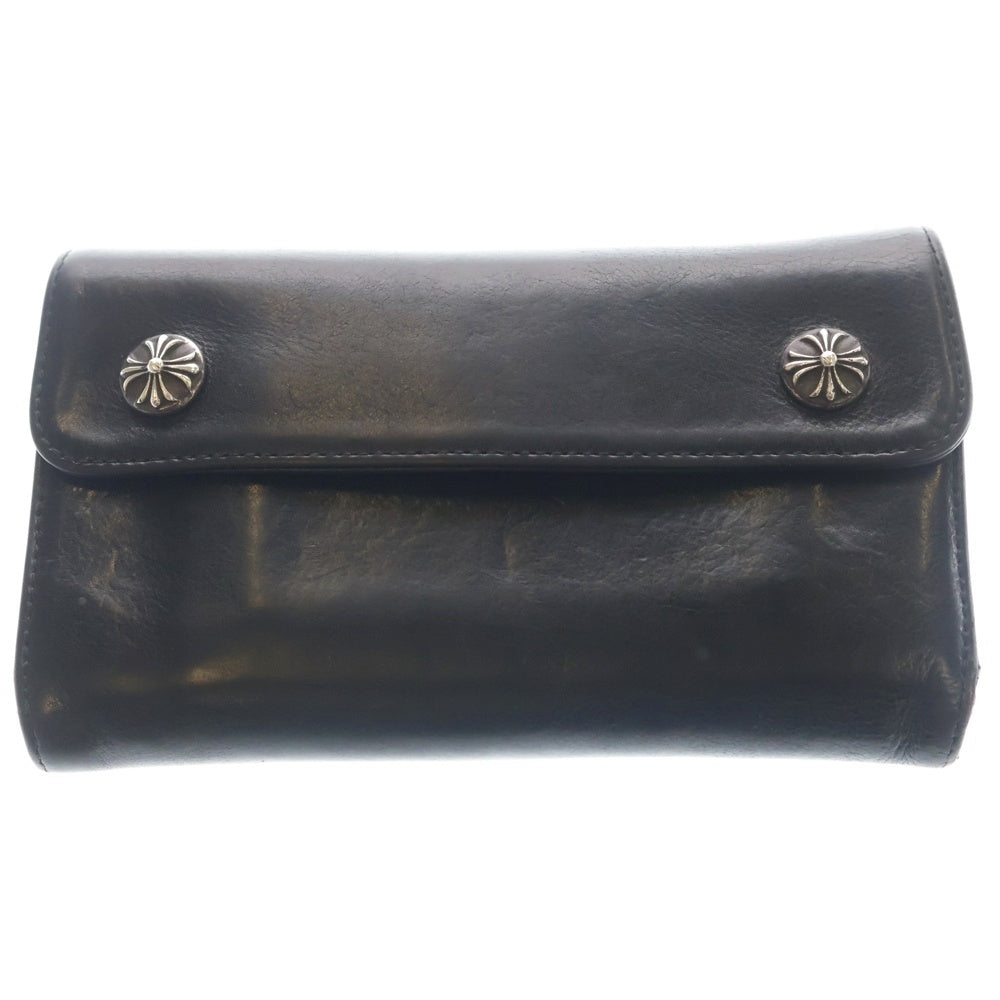 CHROME HEARTS(クロムハーツ) WAVE ウェーブ レザーウォレット 財布 ブラックBCA375