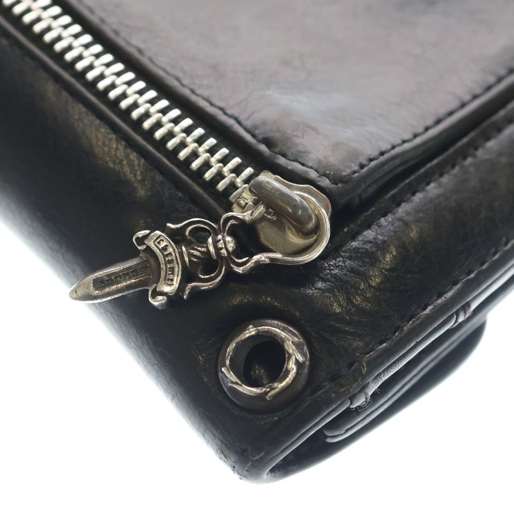 CHROME HEARTS(クロムハーツ) WAVE ウェーブ レザーウォレット 財布 ブラックBCA375