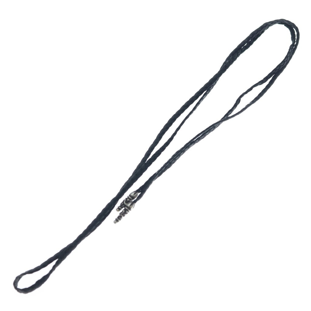 CHROME HEARTS(クロムハーツ) LEATHER BRAID SCROLL ネックレス レザーブレイドネックレス ブラック/シルバー BCA377