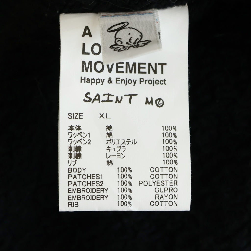 SAINT MICHAEL(セントマイケル) 25AW ×A LOVE MOVEMENT ALM_KNIT SM-HR1-0000-C68 ジップアップニット ブラック
