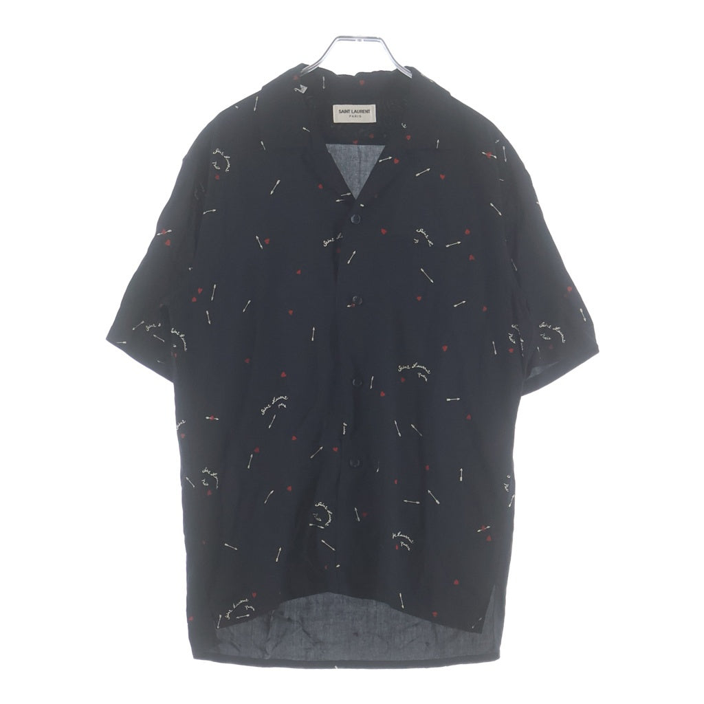 SAINT LAURENT PARIS(サンローランパリ) 21SS キューピッドプリント半袖シャツ 531956 Y2D48 ブラック