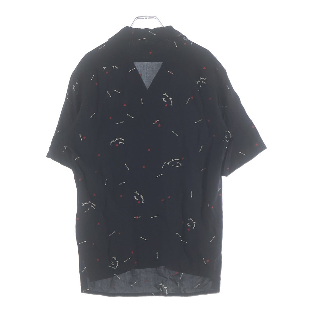 SAINT LAURENT PARIS(サンローランパリ) 21SS キューピッドプリント半袖シャツ 531956 Y2D48 ブラック