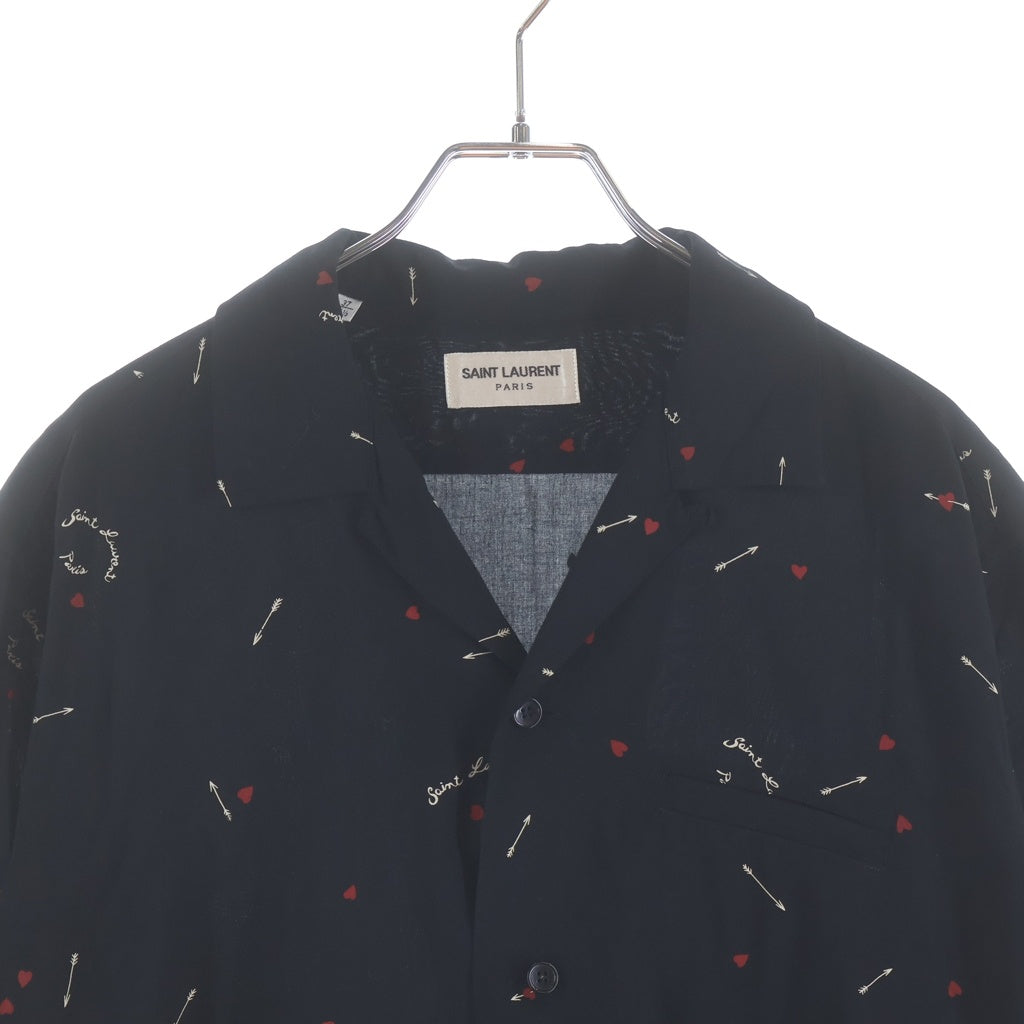 SAINT LAURENT PARIS(サンローランパリ) 21SS キューピッドプリント半袖シャツ 531956 Y2D48 ブラック