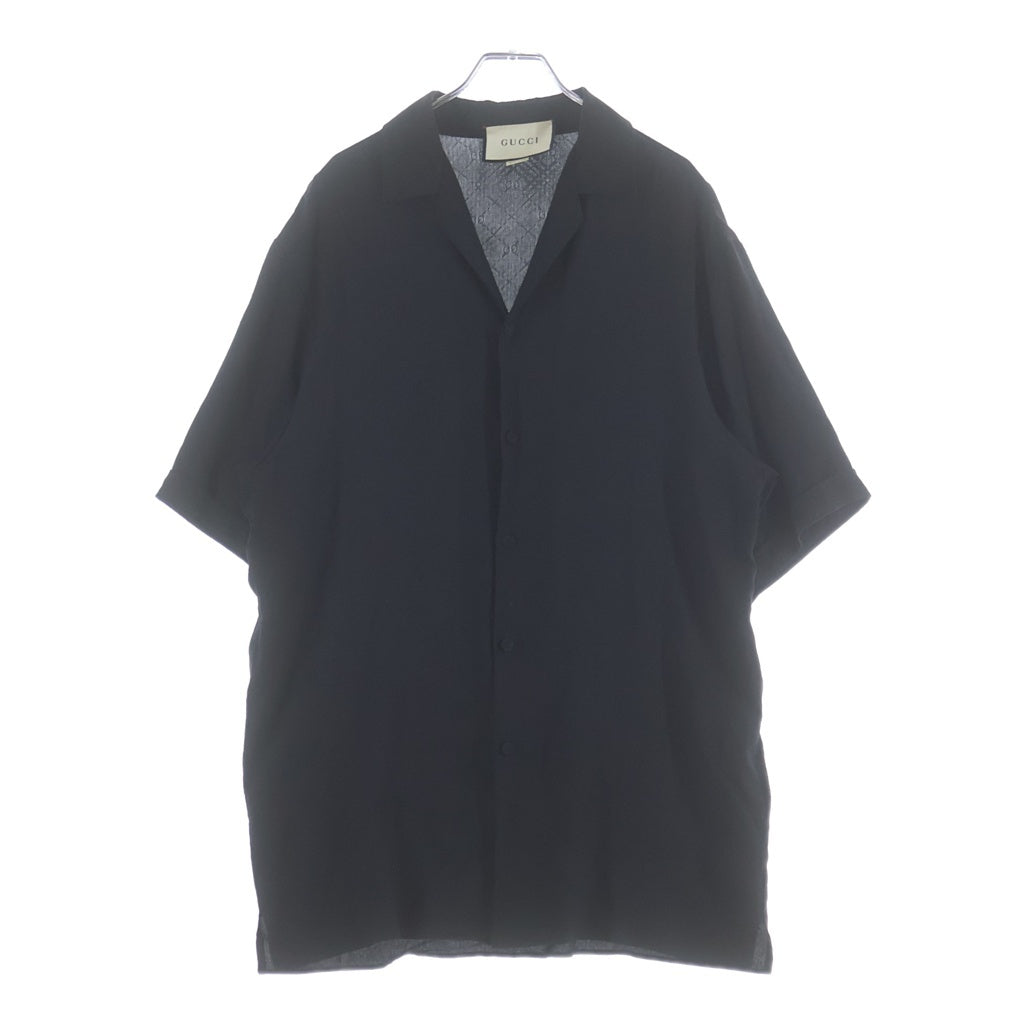 GUCCI(グッチ) GG Printed Silk Shirt 623156 ZADWP GGプリント シルク半袖シャツ ブラック
