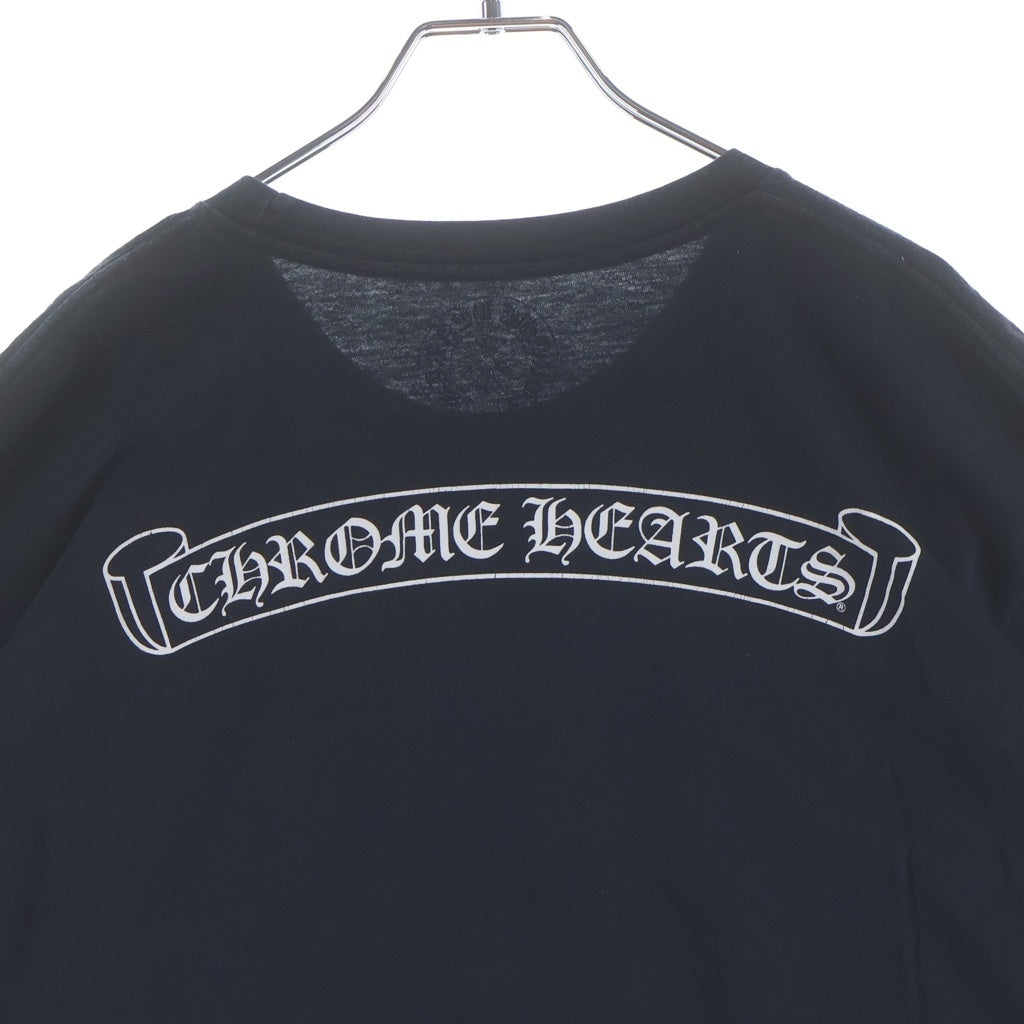 CHROME HEARTS(クロムハーツ) SCROLL LABEL T-SHIRT スクロールラベルプリント クルーネック ポケット 半袖Tシャツカットソー ブラック