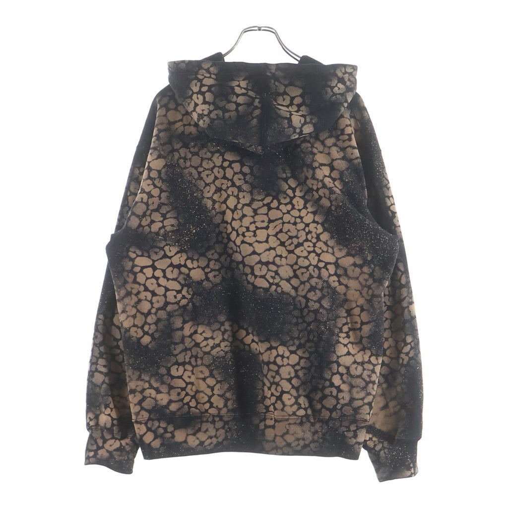 SUPREME(シュプリーム) 21AW Bleached Leopard Hooded 総柄 プルオーバーパーカー ブラック