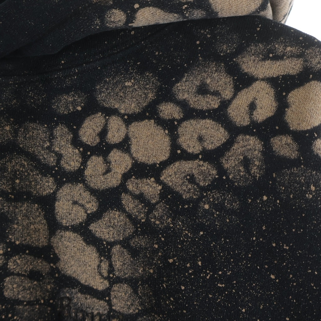 SUPREME(シュプリーム) 21AW Bleached Leopard Hooded 総柄 プルオーバーパーカー ブラック