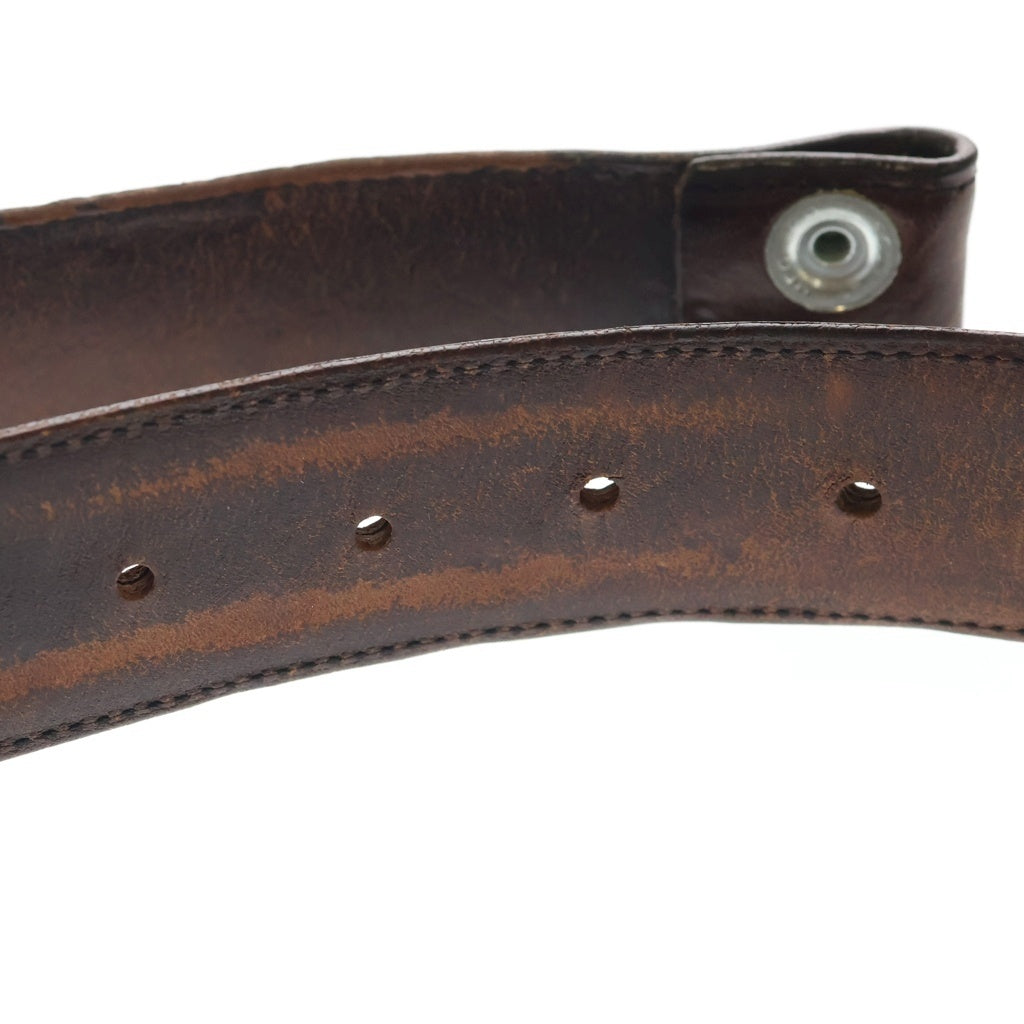 CHROME HEARTS(クロムハーツ) 1.5 STRAP 1.5インチ フローラルリベッツ レザーベルトストラップ ブラウン
