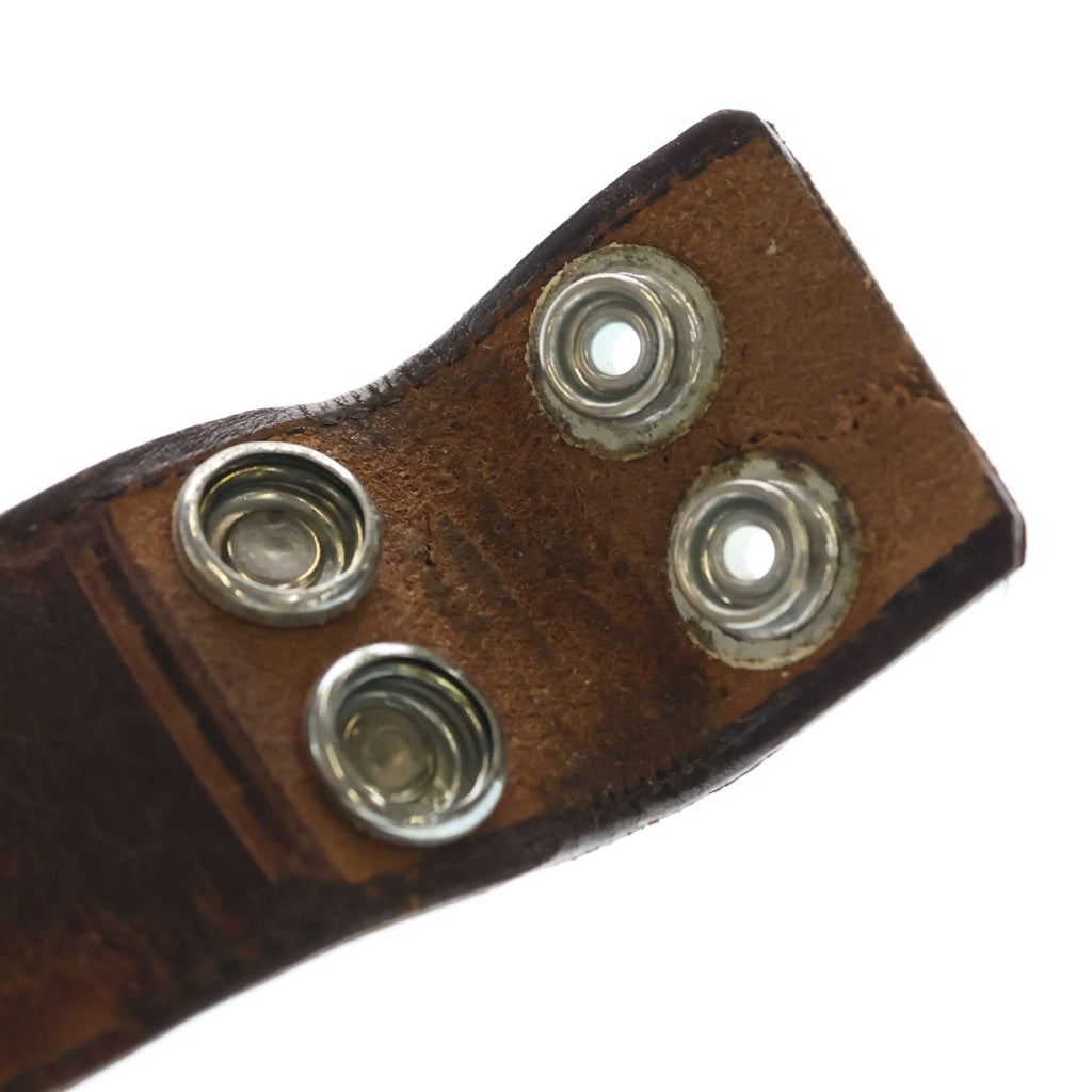 CHROME HEARTS(クロムハーツ) 1.5 STRAP 1.5インチ フローラルリベッツ レザーベルトストラップ ブラウン