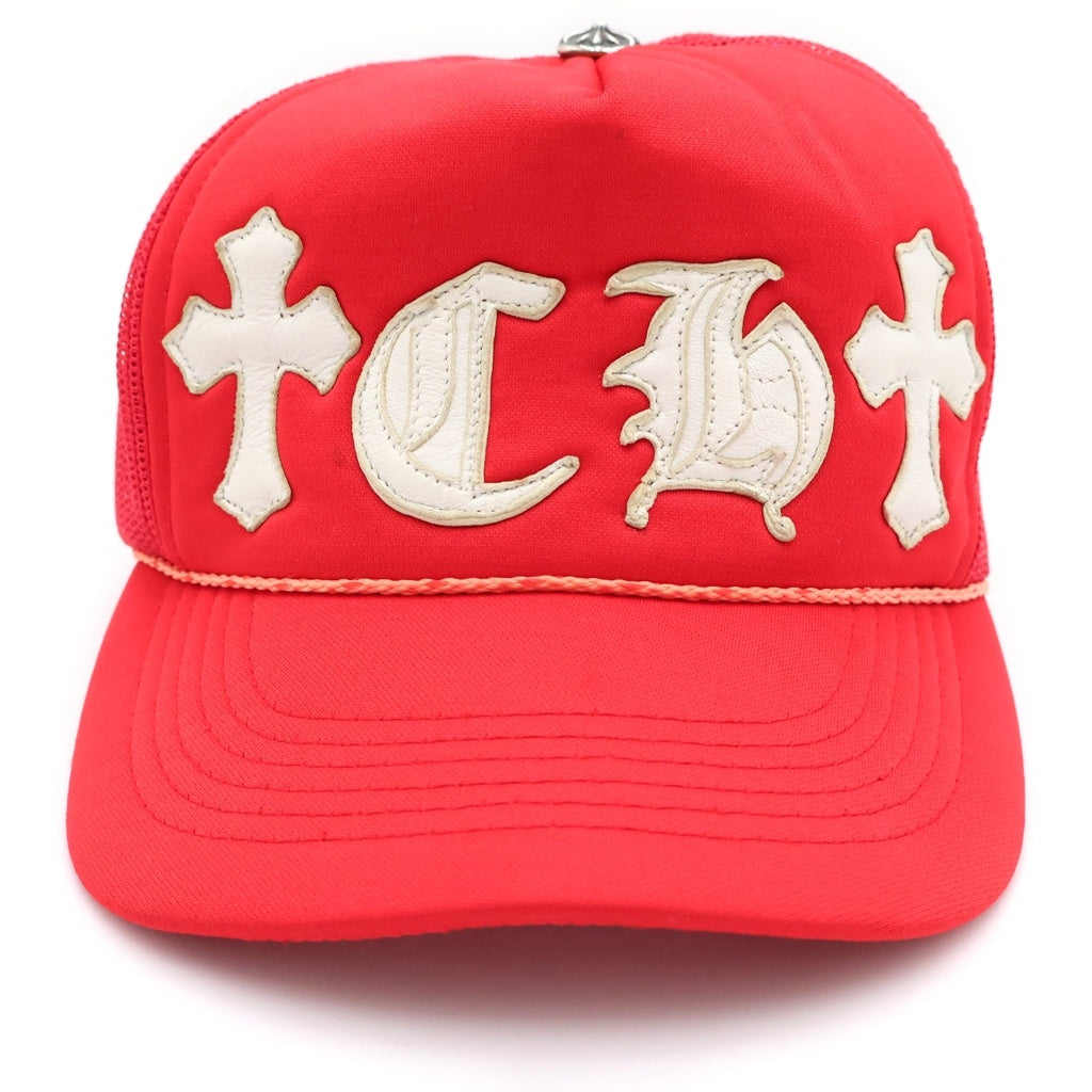 CHROME HEARTS(クロムハーツ) OLD CH CRS PATCH TRUCKER オールド CH クロスパッチ トラッカー メッシュキャップ レッド
