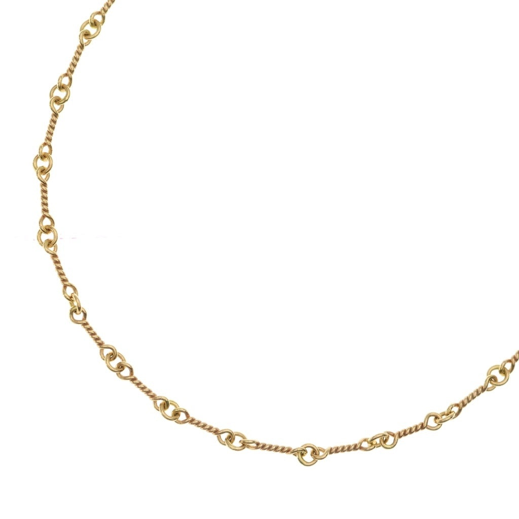 CHROME HEARTS(クロムハーツ) 22K NECKCHAIN T18 ツイストチェーンネックレス 18inch ゴールドBCA014