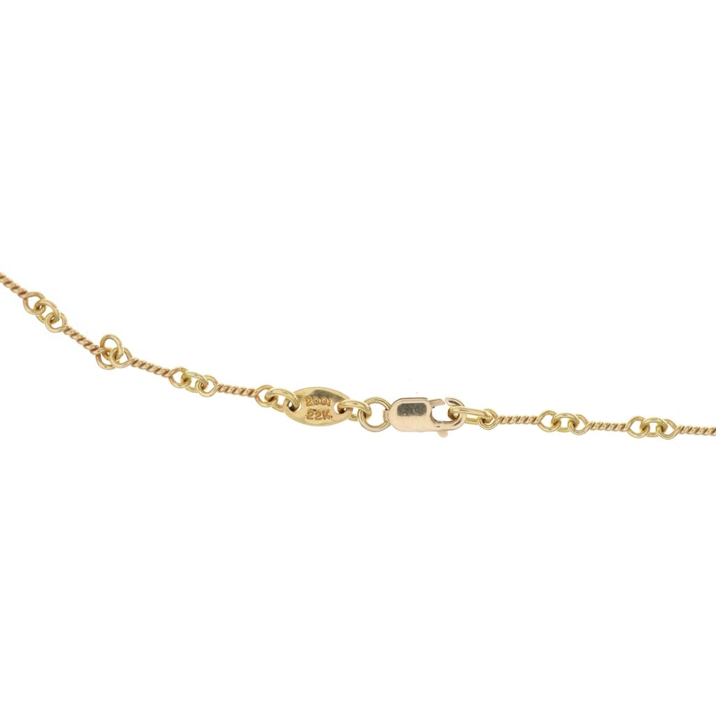 CHROME HEARTS(クロムハーツ) 22K NECKCHAIN T18 ツイストチェーンネックレス 18inch ゴールドBCA014