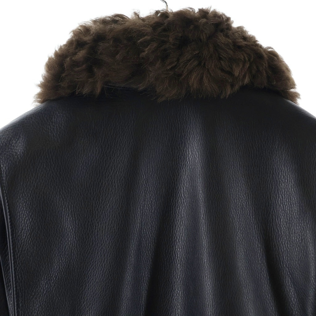 Sacai(サカイ) 25AW Leather Jacket 25-03879M-13 ムートンファーベストドッキングレザージャケット ブラック