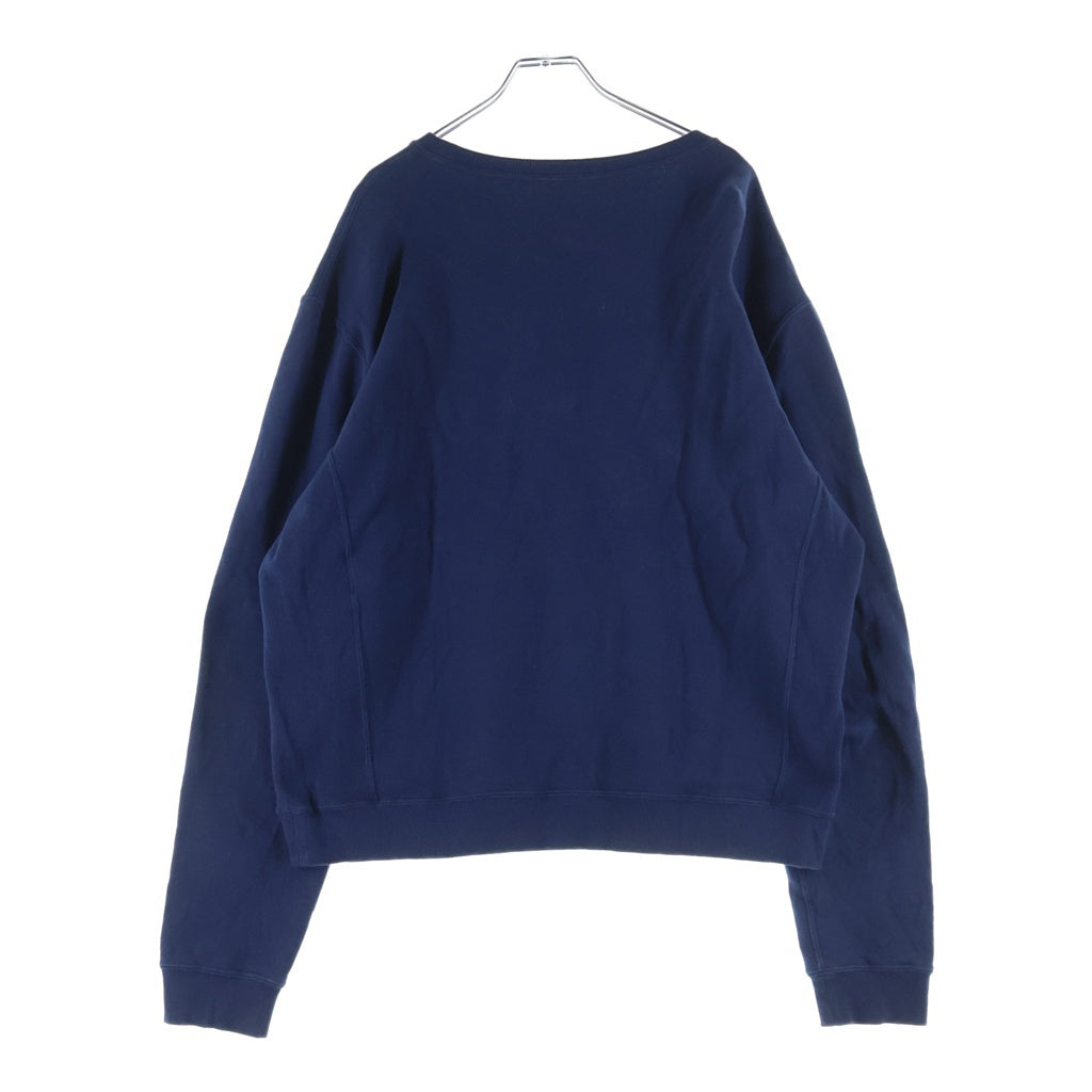 SAINT LAURENT PARIS(サンローランパリ) 21AW YSL フロントロゴ クルーネックスウェットトレーナー 666979 Y36IP ネイビー