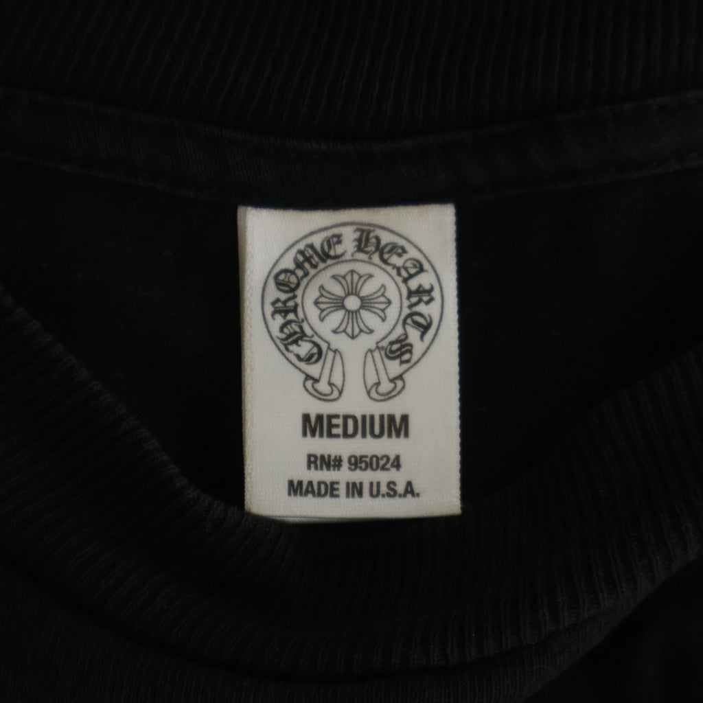 CHROME HEARTS(クロムハーツ) Back Cemetery Cross Vine Dagger Print L/S Tee バックセメタリー 袖CH ヴァインダガープリント長袖Tシャツ ブラック/レッド