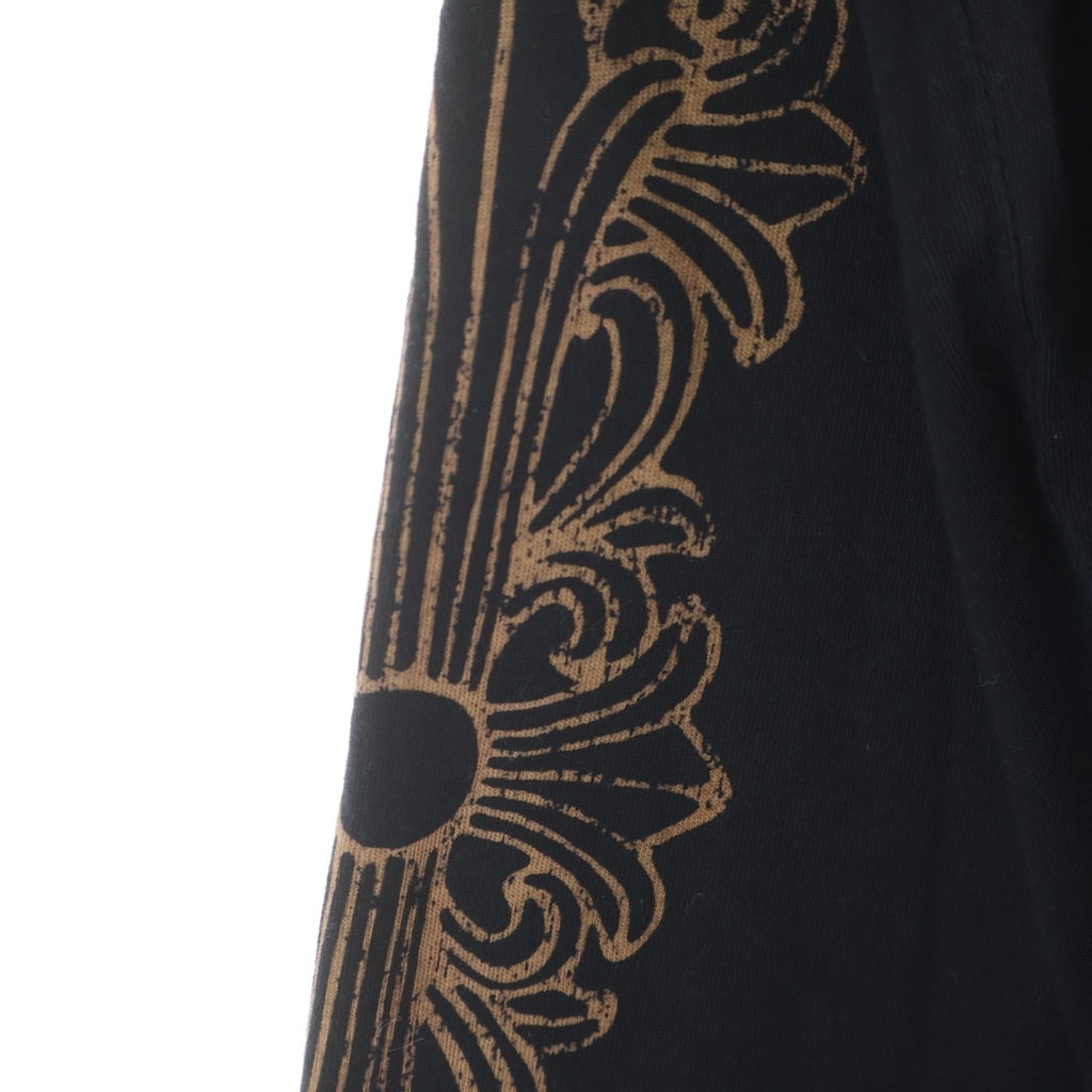 CHROME HEARTS(クロムハーツ) 袖フローラルプリント長袖Tシャツ ブラック/ブラウン