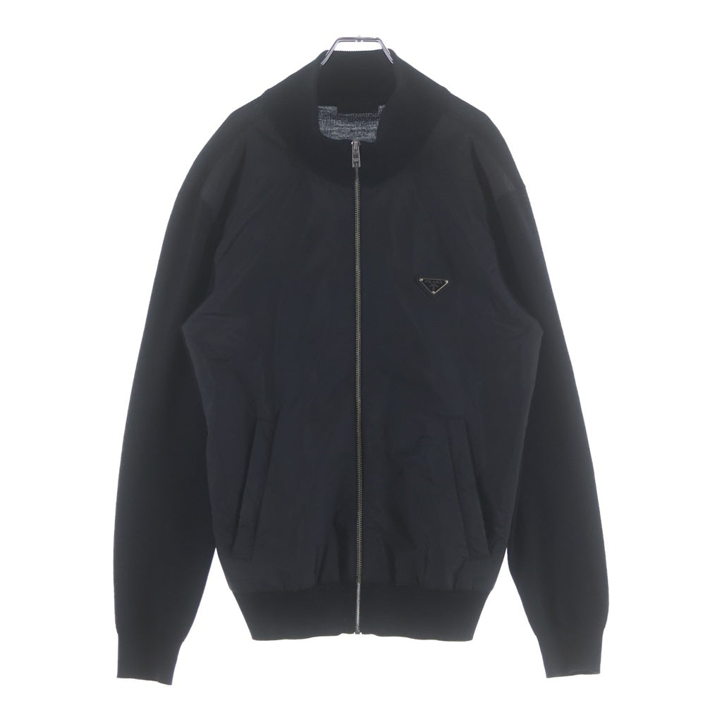 PRADA(プラダ) Re-Nylon&Wool Zip Cardigan リナイロン&ウールジップアップカーディガン ブラック 」UMG116 R212 U98