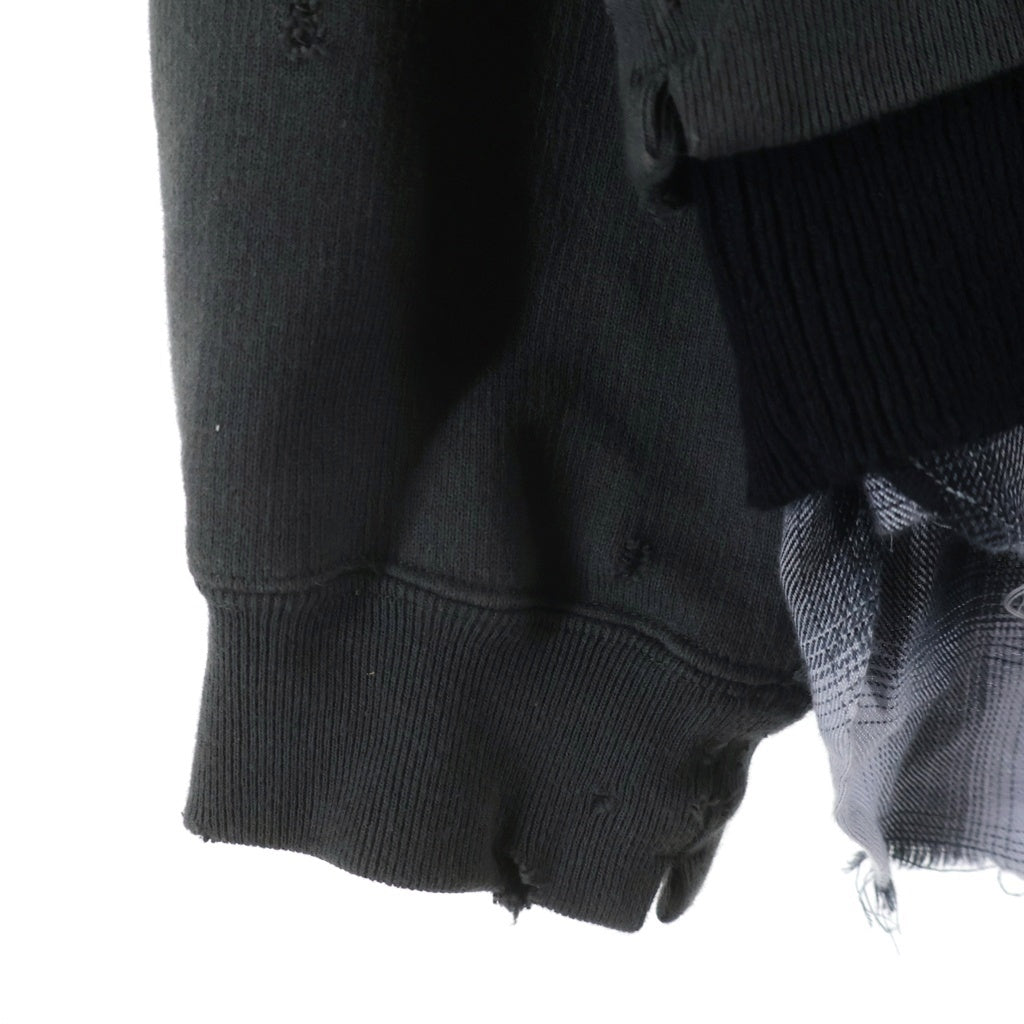 MAISON MIHARAYASUHIRO(メゾンミハラヤスヒロ) TRIPLE LAYERED HALF ZIP HOODIE トリプルレイヤードハーフジップフーディー グレー A15HD571