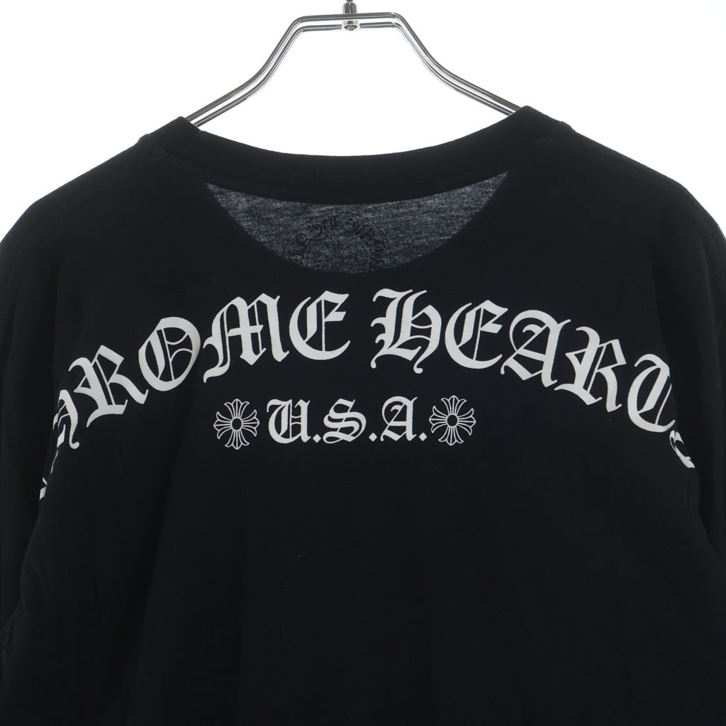 CHROME HEARTS(クロムハーツ) バックアーチロゴプリント長袖カットソー ブラック