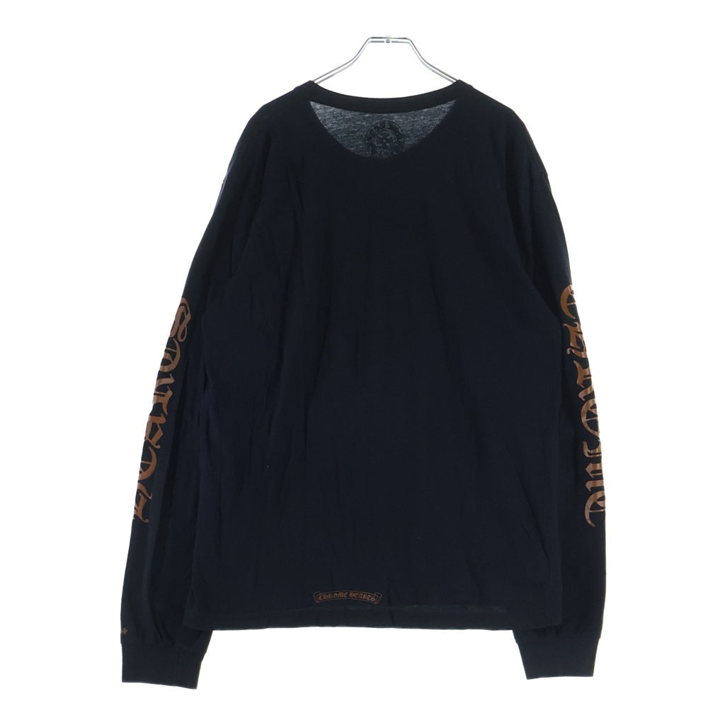 CHROME HEARTS(クロムハーツ) Neck Logo L/S Tee ネックロゴプリント長袖Tシャツ ブラック/ブラウン