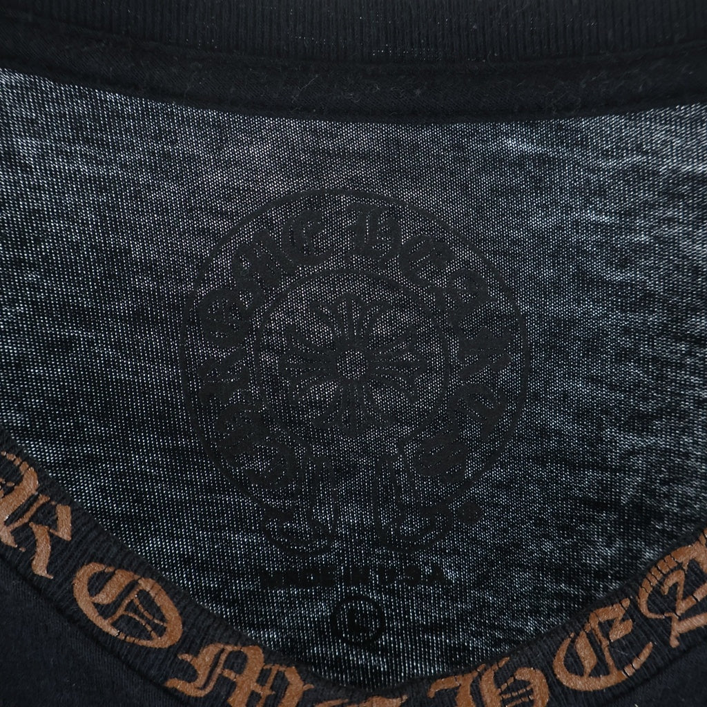 CHROME HEARTS(クロムハーツ) Neck Logo L/S Tee ネックロゴプリント長袖Tシャツ ブラック/ブラウン