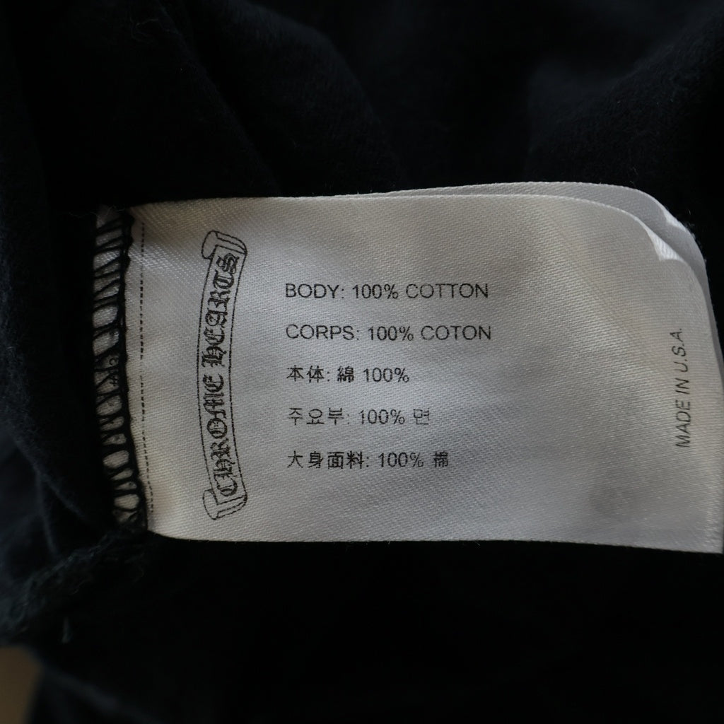 CHROME HEARTS(クロムハーツ) Neon Pink Stripe Logo ストライプロゴ プリント 長袖Tシャツ カットソー ブラック/ピンク