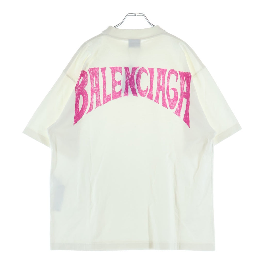 BALENCIAGA(バレンシアガ) バッグプリント 半袖クルーネックTシャツ カットソー ホワイト 764235 TPVU4