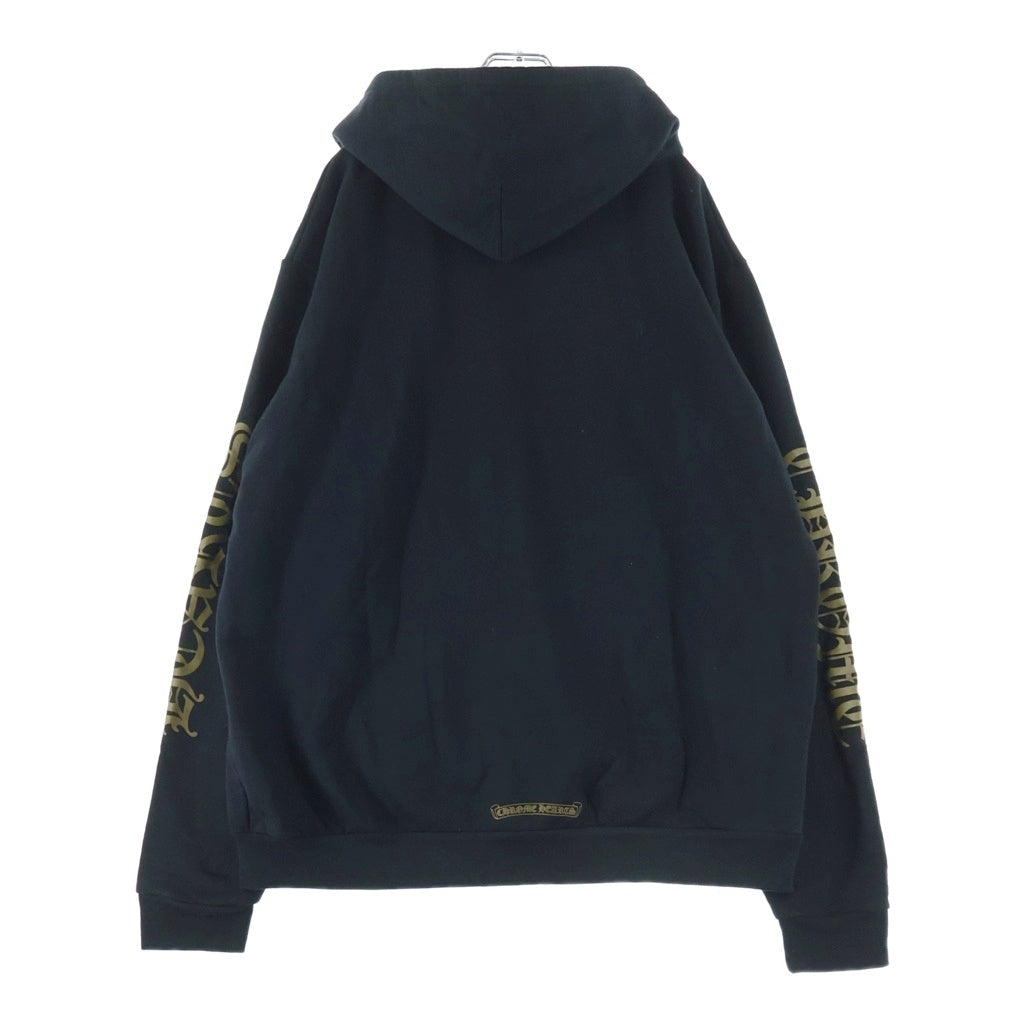 CHROME HEARTS(クロムハーツ) SWTSHRT THRML HD ZIP 袖ロゴプリントジップアップパーカー ブラック