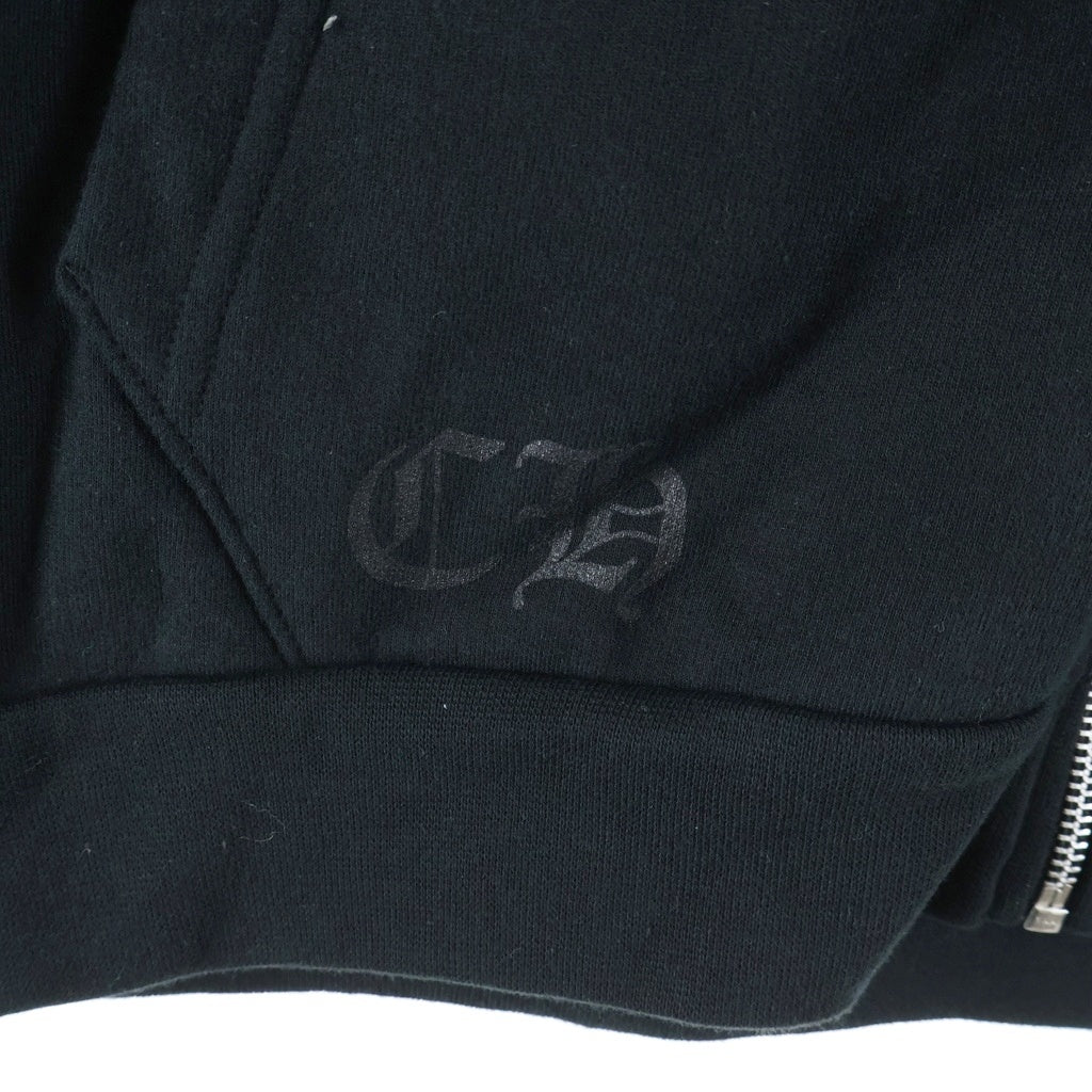 CHROME HEARTS(クロムハーツ) SWTSHRT THRML HD ZIP 袖ロゴプリントジップアップパーカー ブラック