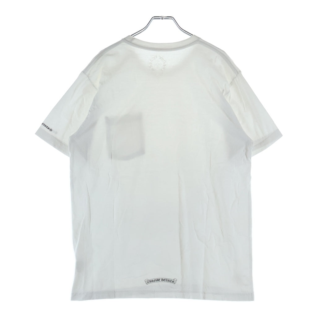 CHROME HEARTS(クロムハーツ) Neck Logo S/S Tee ネックロゴプリント クルーネック 半袖Tシャツ カットソー ホワイト
