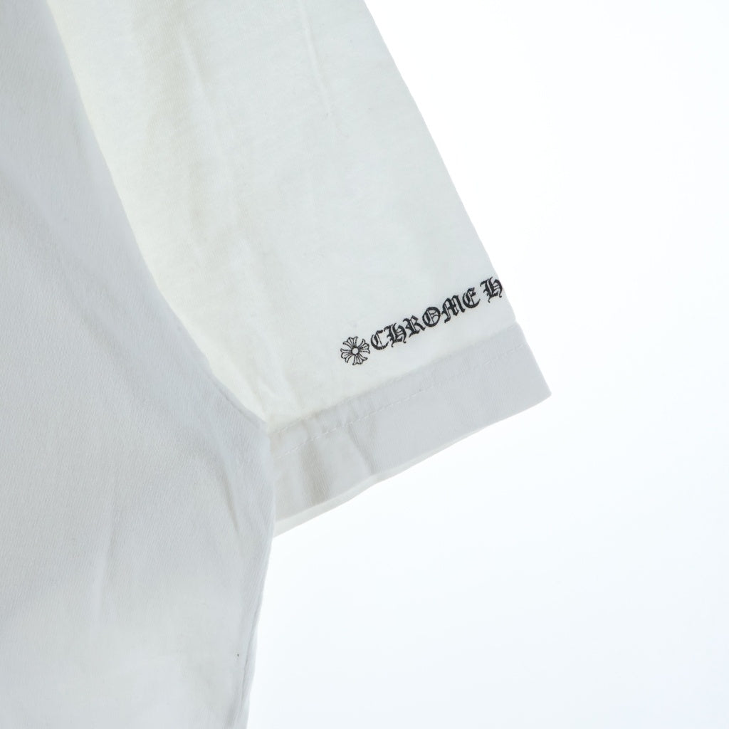 CHROME HEARTS(クロムハーツ) Neck Logo S/S Tee ネックロゴプリント クルーネック 半袖Tシャツ カットソー ホワイト