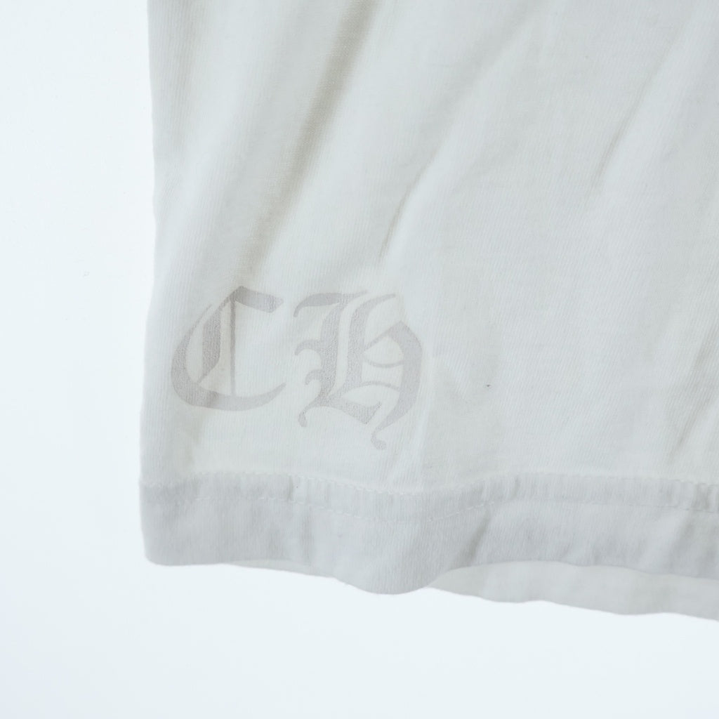CHROME HEARTS(クロムハーツ) Neck Logo S/S Tee ネックロゴプリント クルーネック 半袖Tシャツ カットソー ホワイト