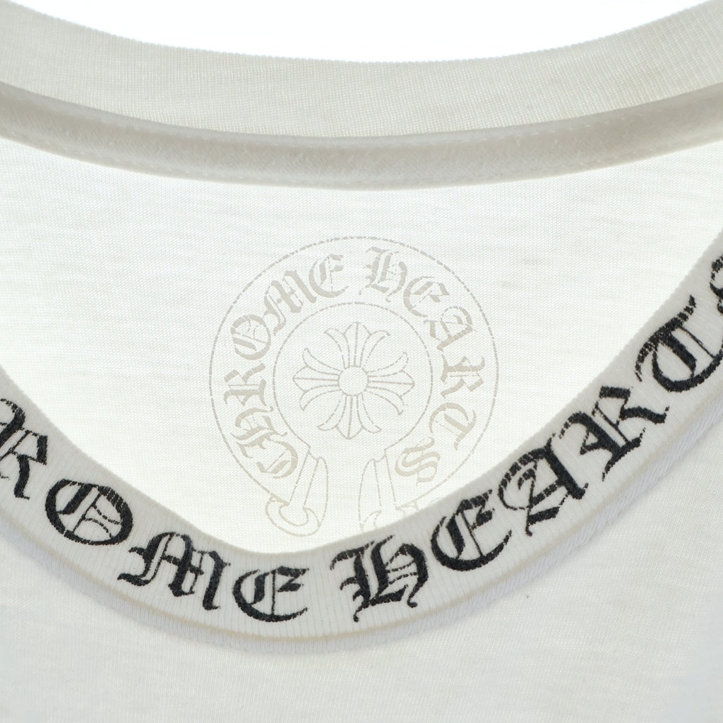 CHROME HEARTS(クロムハーツ) Neck Logo S/S Tee ネックロゴプリント クルーネック 半袖Tシャツ カットソー ホワイト