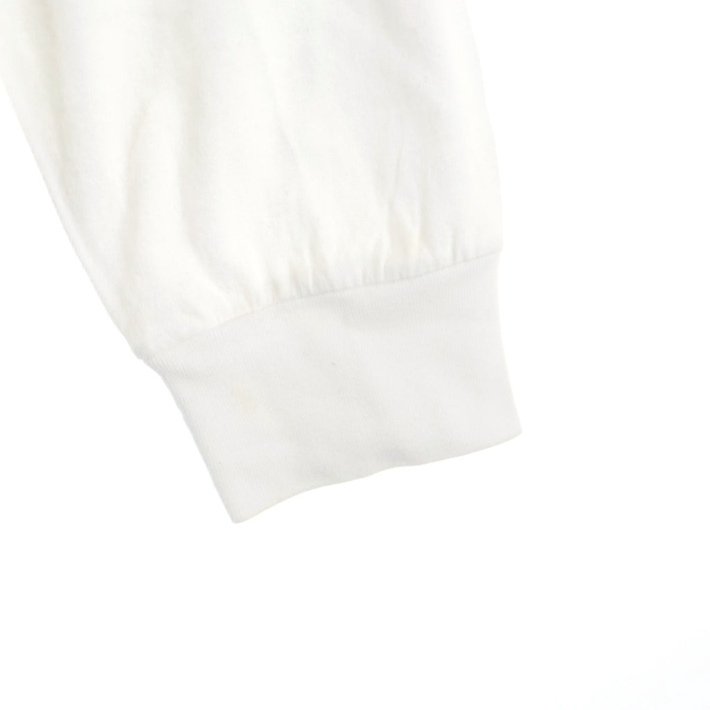 CHROME HEARTS(クロムハーツ) Neon Pink Stripe Logo ストライプロゴ プリント 長袖Tシャツ カットソー ホワイト/ピンク