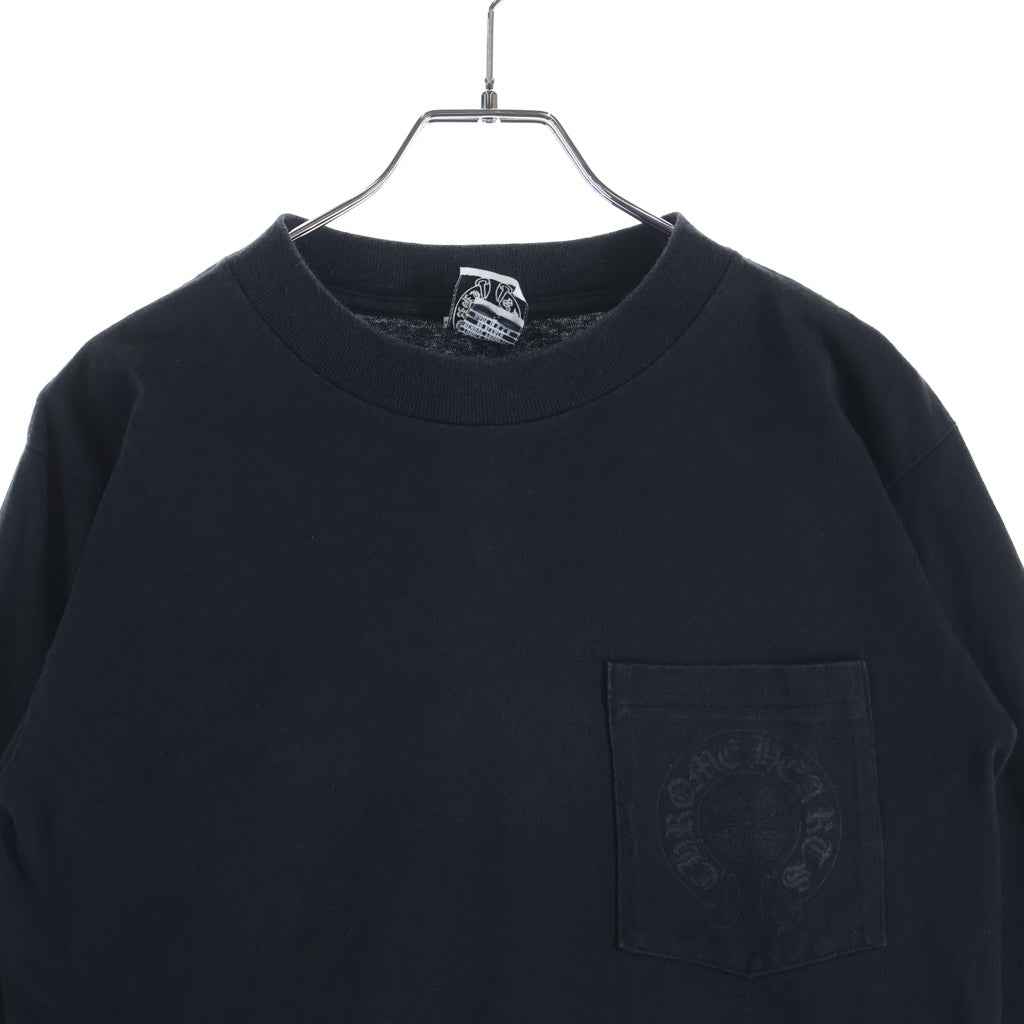 CHROME HEARTS(クロムハーツ) Cemetery L/S Tee オールド セメタリーバックプリント 長袖ポケットTシャツ ブラック