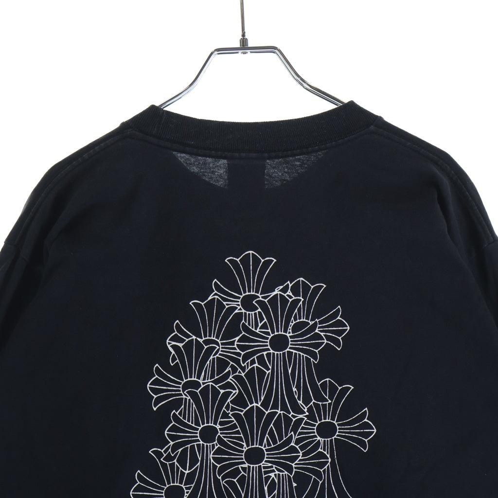 CHROME HEARTS(クロムハーツ) Cemetery L/S Tee オールド セメタリーバックプリント 長袖ポケットTシャツ ブラック/ホワイト