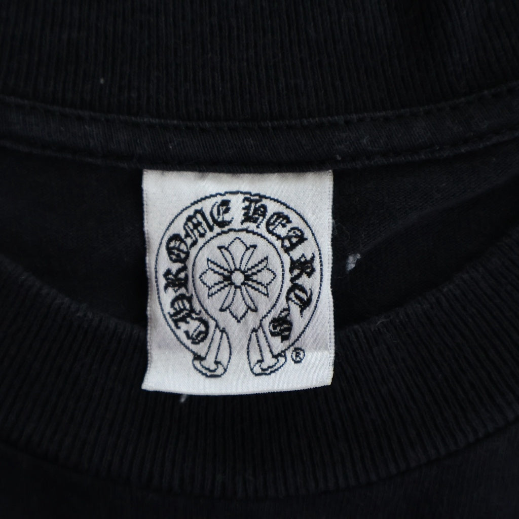 CHROME HEARTS(クロムハーツ) Cemetery L/S Tee オールド セメタリーバックプリント 長袖ポケットTシャツ ブラック/ホワイト