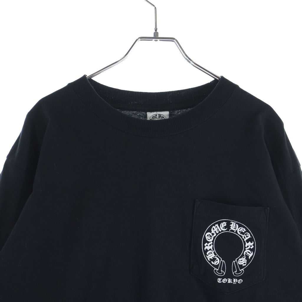 CHROME HEARTS(クロムハーツ) OLD CH T-SHIRT 東京限定 ファックユー バックフローラル フロントホースシュープリント クルーネック 長袖Tシャツ カットソー ブラック