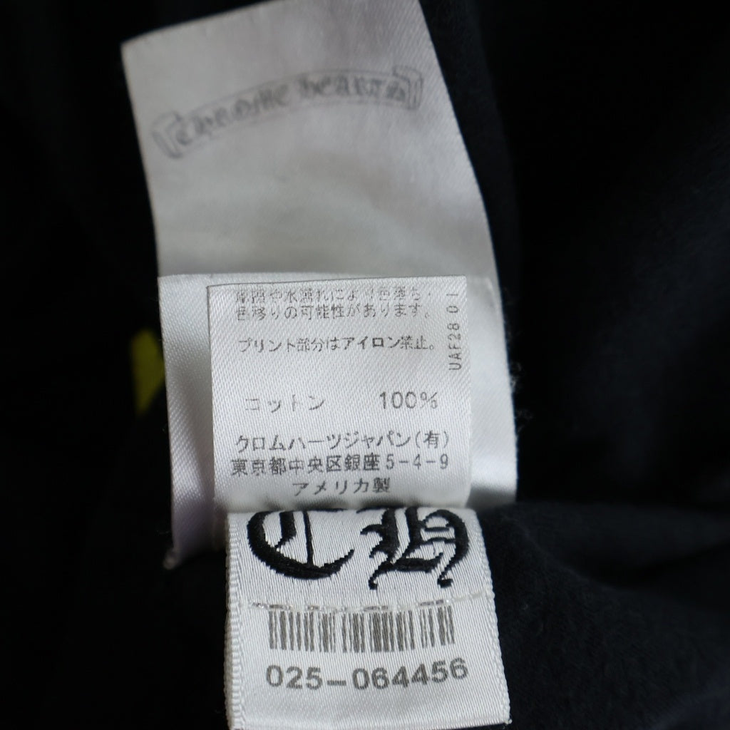 CHROME HEARTS(クロムハーツ) Made In Hollywood L/S Tee メイドインハリウッド アームフローラルクロス 長袖Tシャツ カットソー ブラック/イエロー