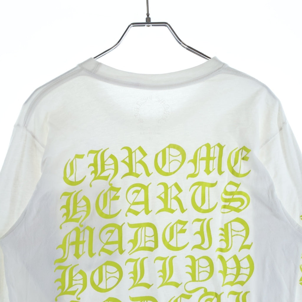 CHROME HEARTS(クロムハーツ) Made In Hollywood L/S Tee メイドインハリウッド アームフローラルクロス 長袖Tシャツ カットソー ホワイト/イエロー