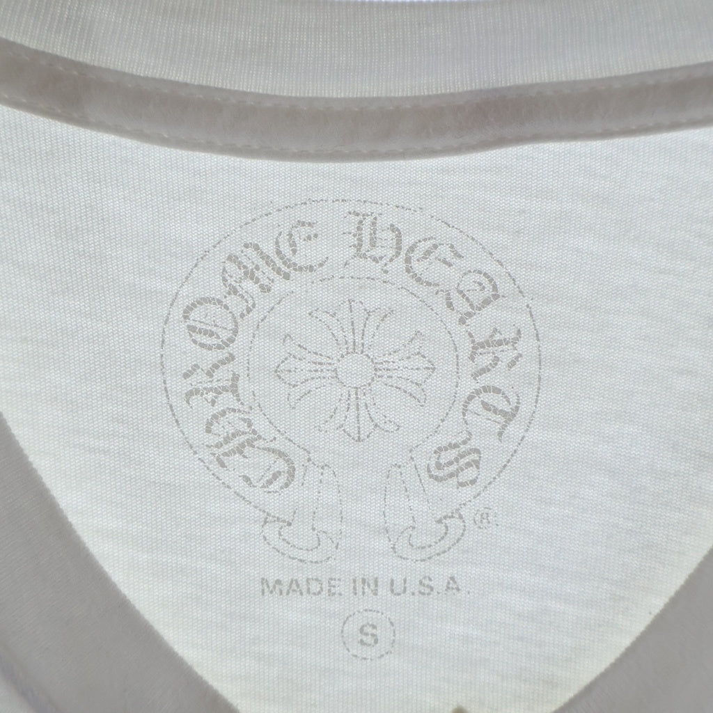 CHROME HEARTS(クロムハーツ) Made In Hollywood L/S Tee メイドインハリウッド アームフローラルクロス 長袖Tシャツ カットソー ホワイト/イエロー