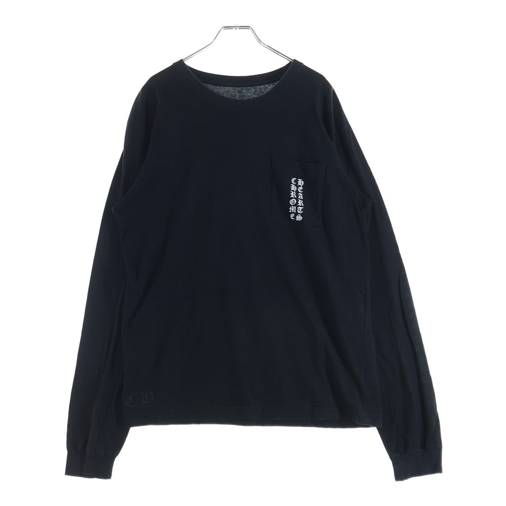 CHROME HEARTS(クロムハーツ) BACK LETTERING LOGO L/S TEE バックレタリングロゴ 長袖Tシャツ カットソー ブラック/ピンク