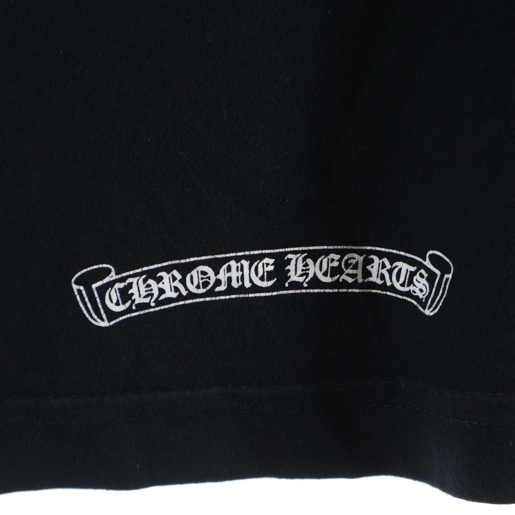 CHROME HEARTS(クロムハーツ) BACK LETTERING LOGO L/S TEE バックレタリングロゴ 長袖Tシャツ カットソー ブラック/ピンク