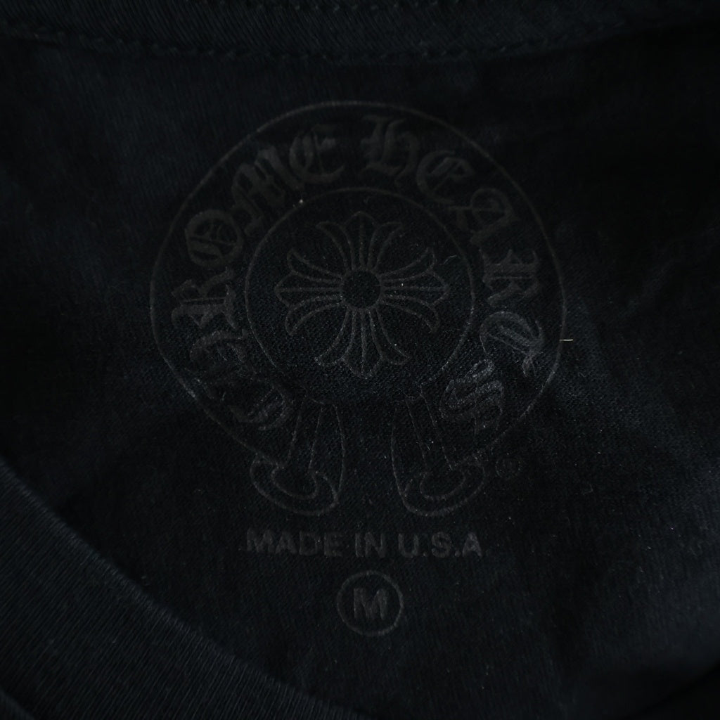 CHROME HEARTS(クロムハーツ) STRIPE LOGO L/S TEE ストライプ ロゴ ロングスリーブTシャツ スクロールラベル カットソー ブラック/ピンク